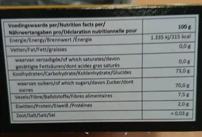 Lista de ingredientes del producto Dattes Naz 550 g