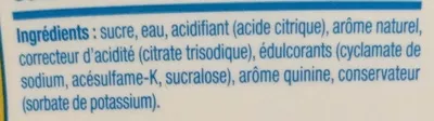 Lista de ingredientes del producto Concentré Tonic Sodastream 500 ml