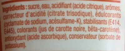 Lista de ingredientes del producto Concentré saveur tropical Sodastream 500 mL