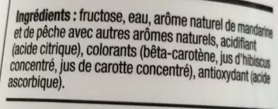 Lista de ingredientes del producto Water Mix saveur Mandarine Pêche Sodastream 440 ml e