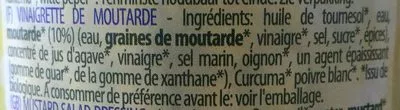 Lista de ingredientes del producto Vinaigrette de moutarde  