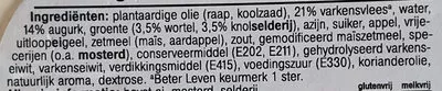 Lista de ingredientes del producto Vleessalade AH, Albert Heijn 175 g