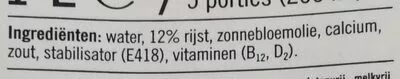 Lista de ingredientes del producto Zachte rijstdrink naturel Albert Heijn 1l