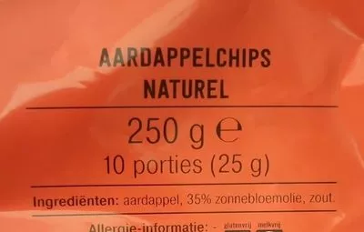 Lista de ingredientes del producto Ribbel Chips Naturel  