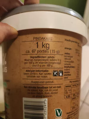 Lista de ingredientes del producto Pindakaas 100% AH 1Kg