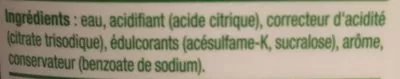 Lista de ingredientes del producto Concentré saveur Limonade Zéro (+50% gratuit) Sodastream 750 ml