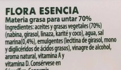 Lista de ingredientes del producto Flora Esencia Flora 225 g