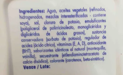 Lista de ingredientes del producto Dorina  