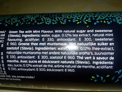 Lista de ingredientes del producto Thé vert à la menthe Kaya Tea 250 ml