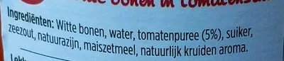 Lista de ingredientes del producto Witte bonen in tomatensaus hak 360 g