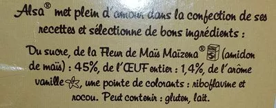 Lista de ingredientes del producto Préparation Flan Pâtissier Aux Œufs alsa 720 g (2 sachets)