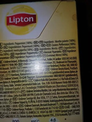 Lista de ingredientes del producto Herbal infusion Mint Lipton 22g