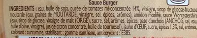 Lista de ingredientes del producto sauce Burger Amora 