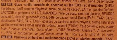 Lista de ingredientes del producto Mini Almond Magnum, Miko, Unilever 300 g / 360 ml