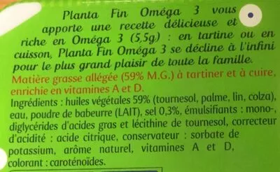 Lista de ingredientes del producto Planta fin Oméga 3 Planta 