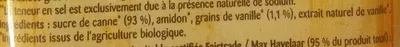 Lista de ingredientes del producto Sucre vanillé bio équitable alsa 6 * 7,5 g