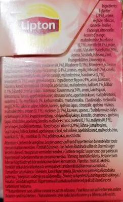 Lista de ingredientes del producto Te Pyramide Enchanting Berries Lipton 