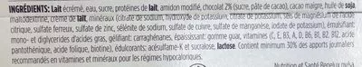 Lista de ingredientes del producto Pudding Chocolat Hyperprotéiné Gerlinéa 