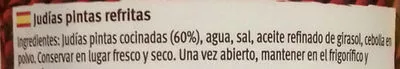 Lista de ingredientes del producto Judías Pintas Refritas Old El Paso 435 g