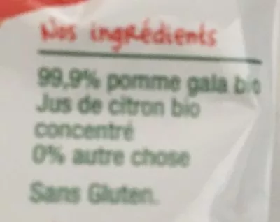 Lista de ingredientes del producto Gourde Pomme Gala  