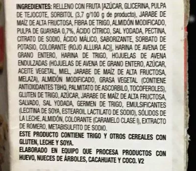 Lista de ingredientes del producto Stila Guayaba y Mora Acai Quaker 150 g