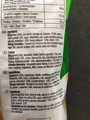 Lista de ingredientes del producto Chips Rondelle Oignon Nongshim 