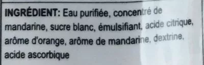 Lista de ingredientes del producto Jus de Clémentine de Jéju  