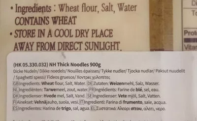 Lista de ingredientes del producto Thick Noodles NongHyup 900 g