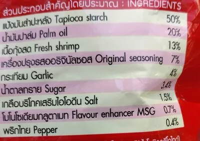 Lista de ingredientes del producto มโนราห์ไลท์ มโนราห์, Manorah 60 g