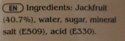 Lista de ingredientes del producto Jackfruit in Syrup Mae Ploy 565 g