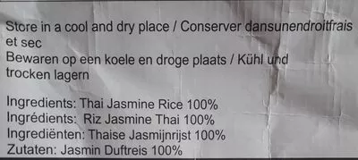 Lista de ingredientes del producto Thaï jasmine Rice  