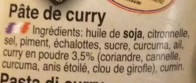 Lista de ingredientes del producto Gelbe Curry Paste Exotic Food 200 g