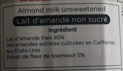 Lista de ingredientes del producto Real Almond Milk 137 ดีกรี, 137 Degrees 1L