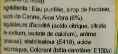 Lista de ingredientes del producto Boisson à l'Aloe Vera saveur Ananas CM Bey 500 ml