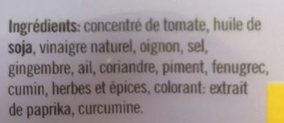 Lista de ingredientes del producto Tikka Masala Indio 12x50GR Asian Home Gourmet 50 g