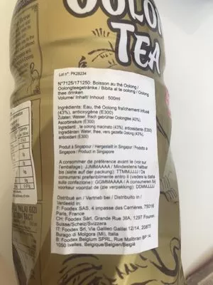 Lista de ingredientes del producto Oolong Tea In Plastic Bottle Pokka 