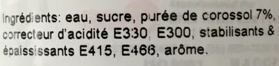 Lista de ingredientes del producto Soursop Juice drink Sagiko 320 ml