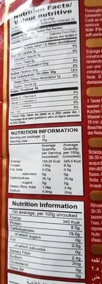 Lista de ingredientes del producto basmati rice  