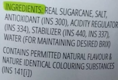 Lista de ingredientes del producto OMG! Oh My Ganna Ginger Groove Nutricane 250 ml