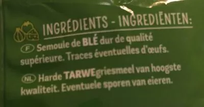 Lista de ingredientes del producto Fiorini torti 3 min Intermarche 500 g