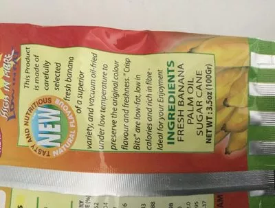 Lista de ingredientes del producto Chips de Banane  