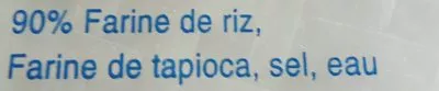 Lista de ingredientes del producto Galettes de riz  1 kg