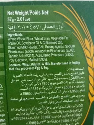 Lista de ingredientes del producto wheatable LU 4 pieces