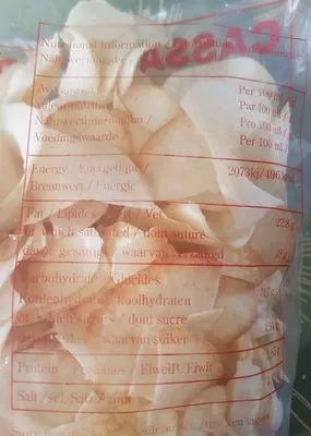 Lista de ingredientes del producto Chips manioc  