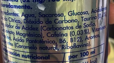 Lista de ingredientes del producto Redbull 355 ml Red Bull 355