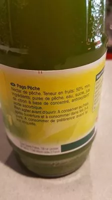 Lista de ingredientes del producto Pago Nectar Pêche 20CL (pack De 12) Pago 