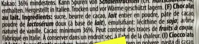 Lista de ingredientes del producto Chocolat au lait Maître Truffout 75 g