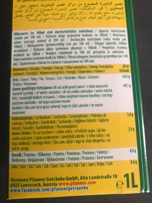 Lista de ingredientes del producto Tomatensaft 1l Elopak Pfanner Pfanner 1litre