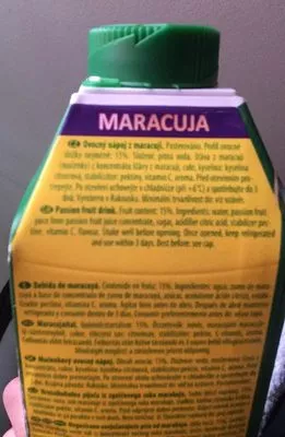 Lista de ingredientes del producto Maracuja Saft  