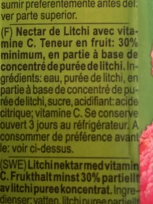 Lista de ingredientes del producto Happy Day, Lychee Rauch 1 l